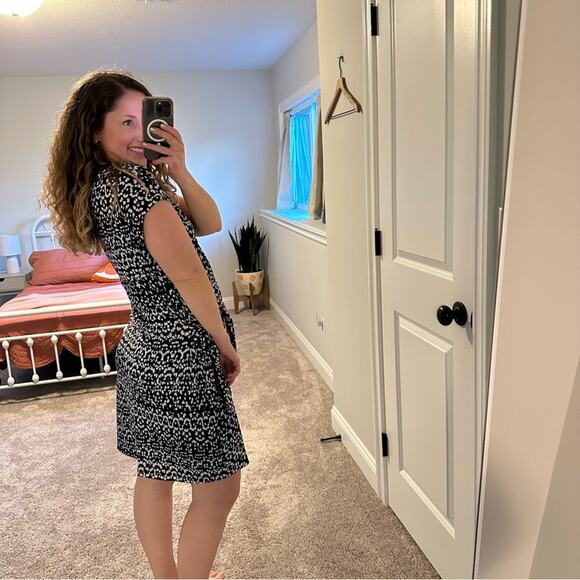 Nicole Miller Black Printed Mini Dress Medium - Picture 3 of 7